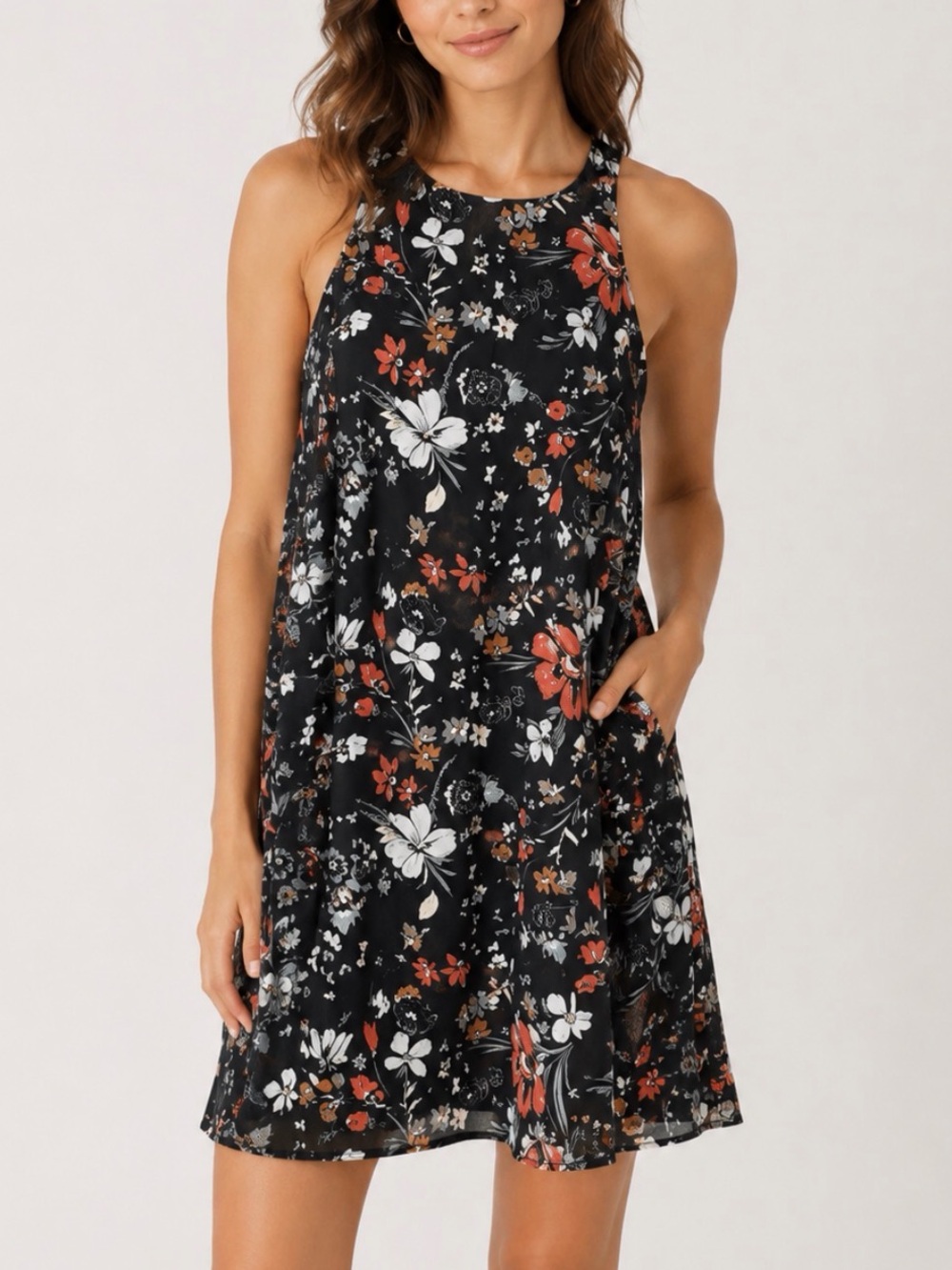 Abercrombie & Fitch Floral Trapeze Dress Fairy Navy Flowy Size Small